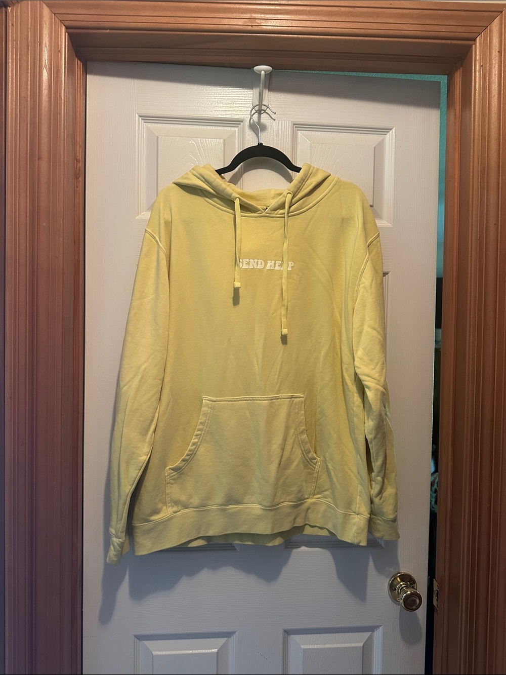Independent trading Yellow Hooded Pullover Sweatshirt, women’s or men size lrg